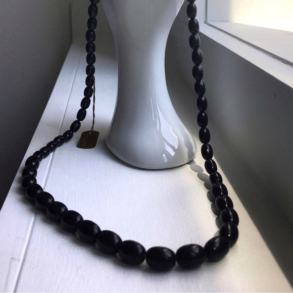 Vintage Coro Black Graduated Bead Necklace With Coro Price Tag - Picture 2 of 7